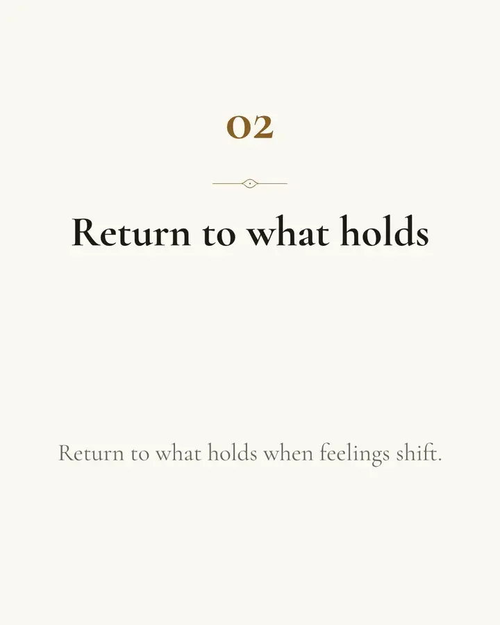 Teaching carousel slide 2: Return to what holds