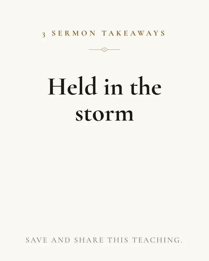 Cover slide of a sample teaching carousel: Held in the storm
